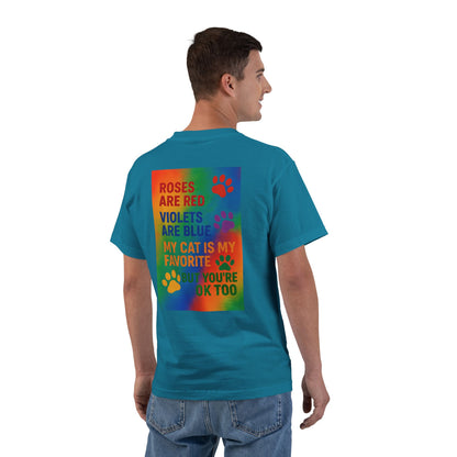 Roses Are Red Cat Men's Short-Sleeve Crewneck Tee