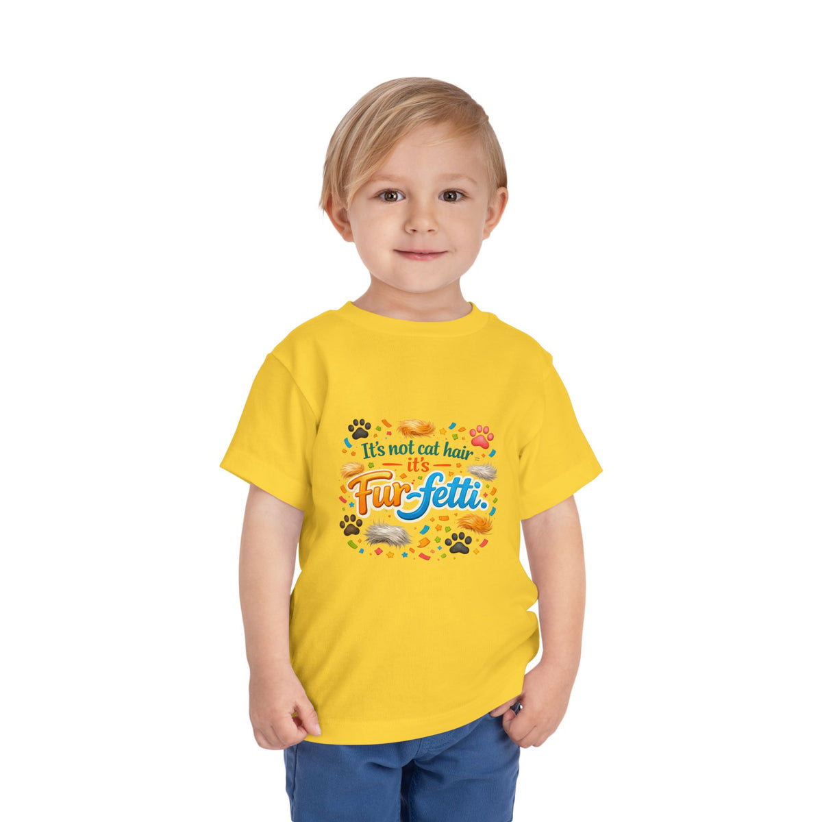 Fur-Fetti Cat Toddler Unisex Short Sleeve Crewneck Tee