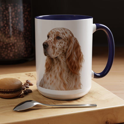 English Setter Head 2-Tone Coffee Mug