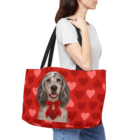Cupid's Companion English Setter Weekender Tote Bag