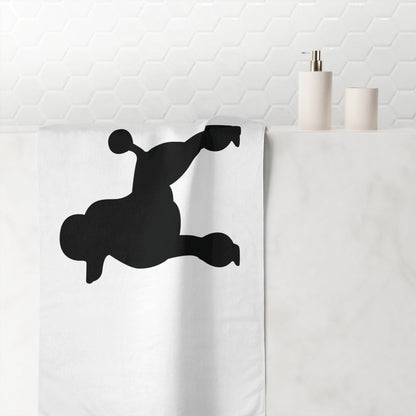 Poodle Silhouette Mink-Cotton  Beach Towel