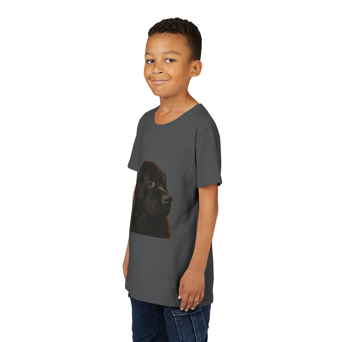 Newfie Head Youth Unisex Short Sleeve Crewneck Tee