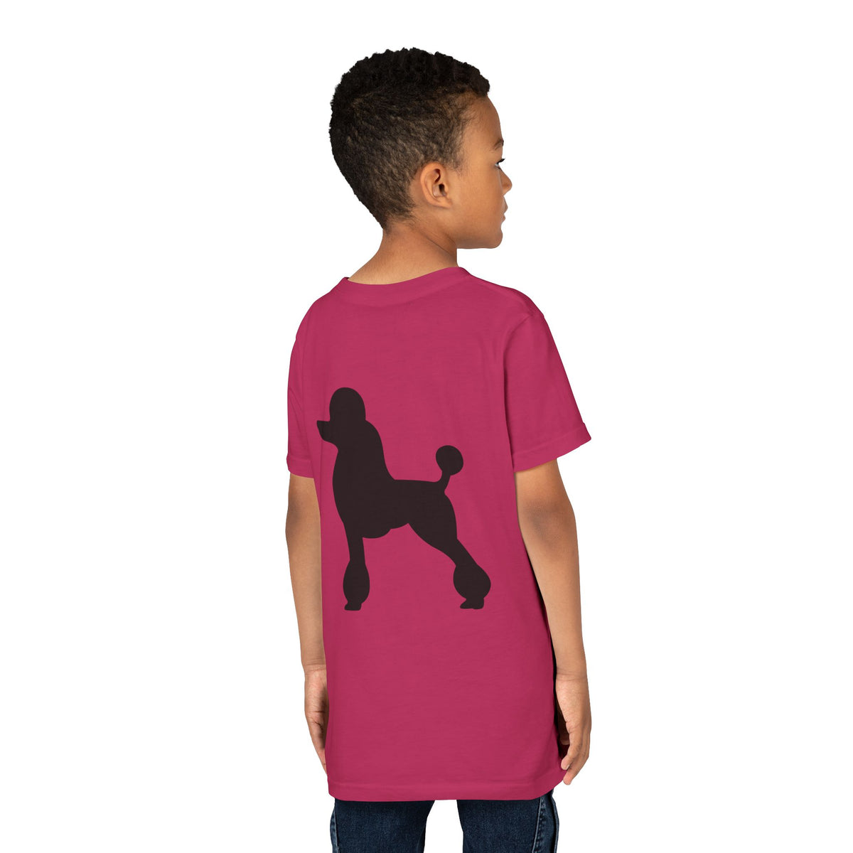 Poodle Silhouette Youth Unisex Short Sleeve Crewneck Tee