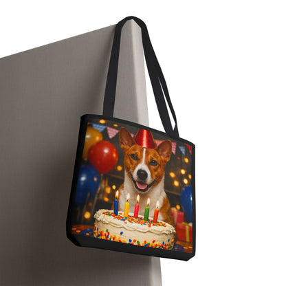 Birthday Buddy Basenji Tote Bag
