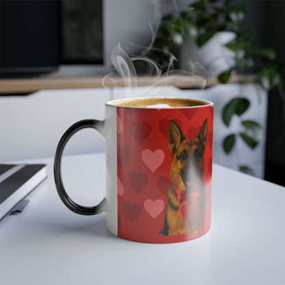 Cupid's Companion German Shepherd Color Changing Mug