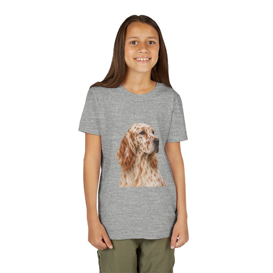 English Setter Head Youth Unisex Short Sleeve Crewneck Tee