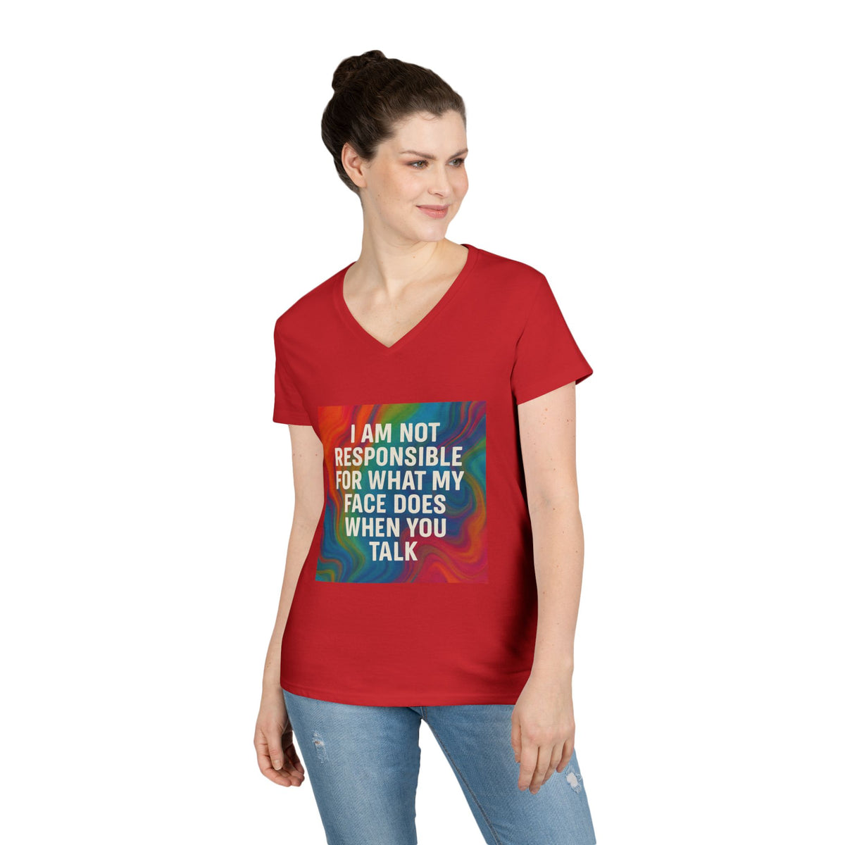 When You Talk Women's V-Neck Tee