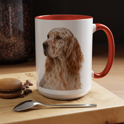 English Setter Head 2-Tone Coffee Mug