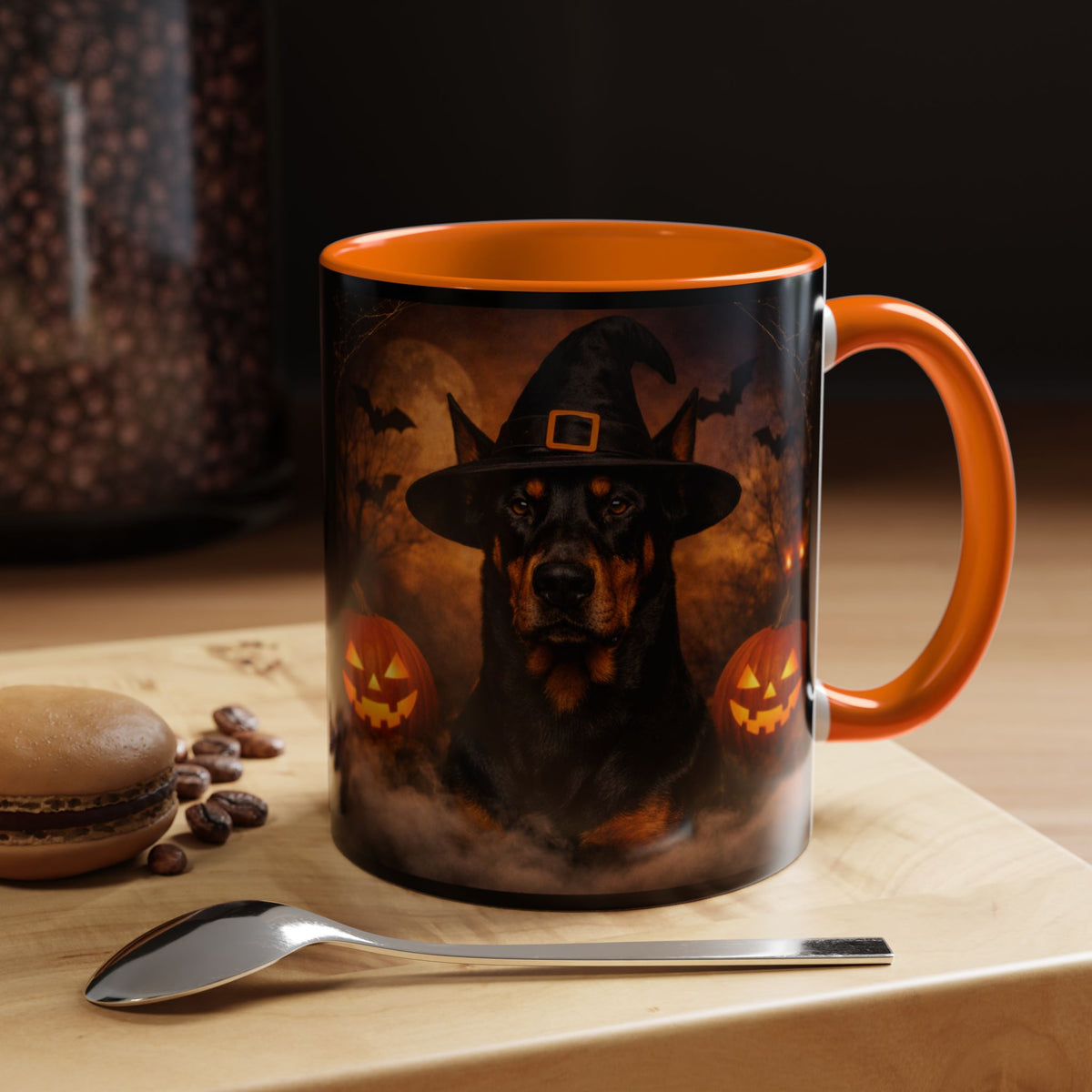 Witch Hat Pack Doberman 2-Tone Coffee Mug