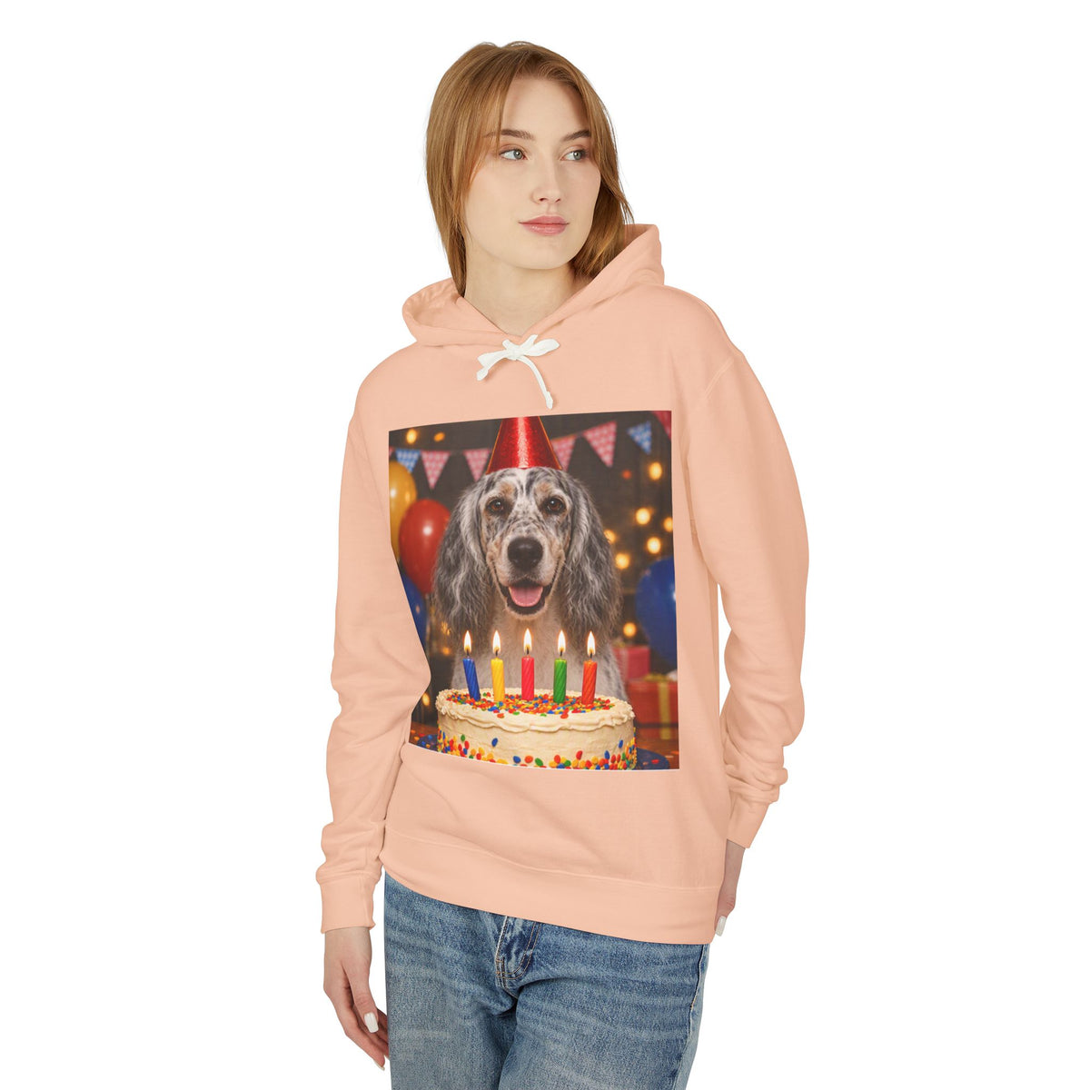 Birthday Buddy English Setter Unisex Lightweight Hoodie