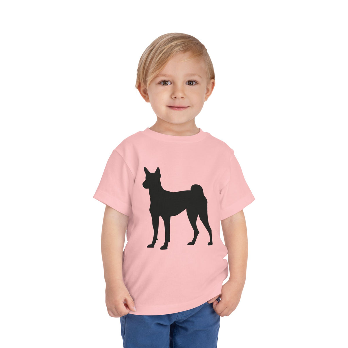Basenji Silhouette Toddler Unisex Short Sleeve Crewneck Tee
