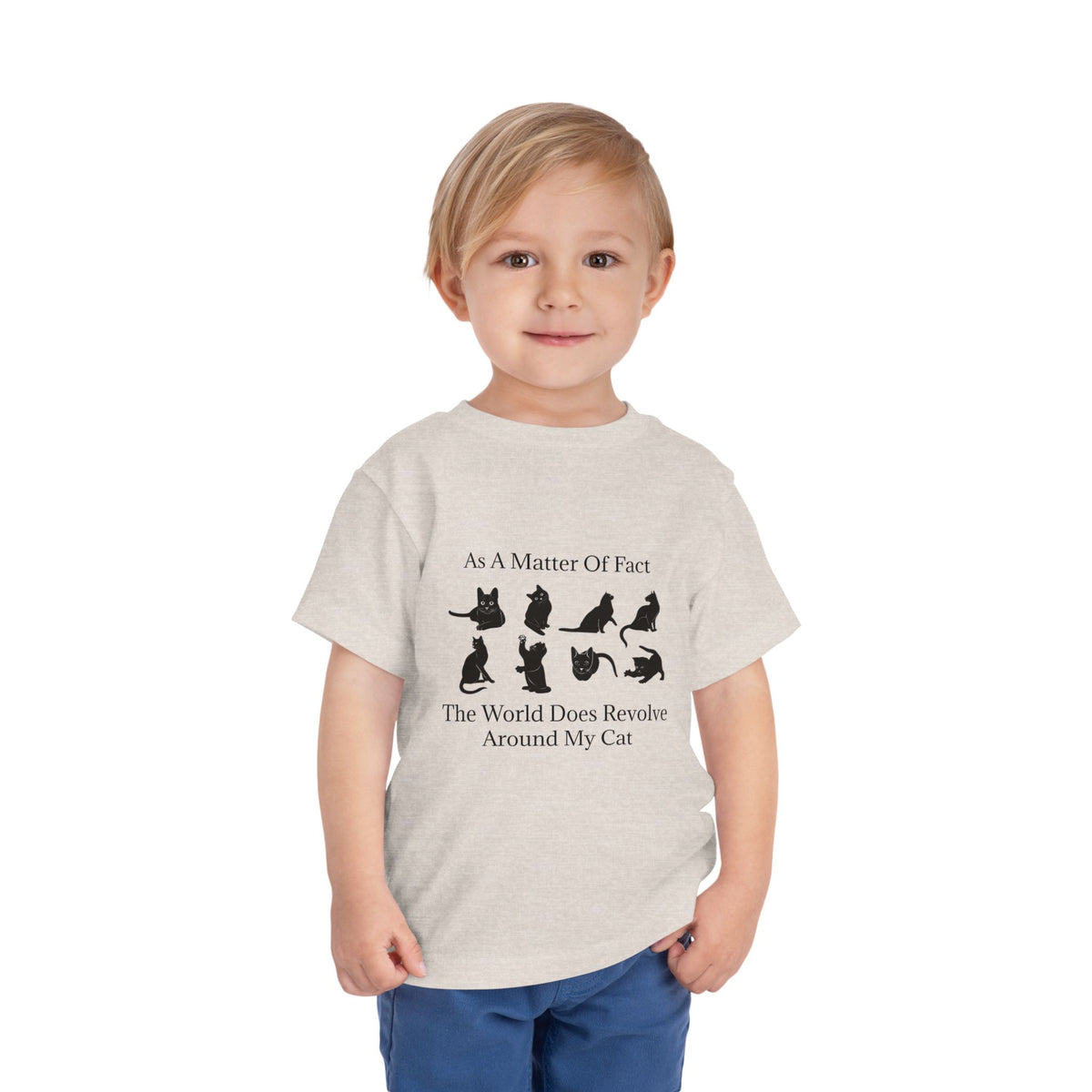 Matter Of Fact Cat Toddler Unisex Short Sleeve Crewneck Tee