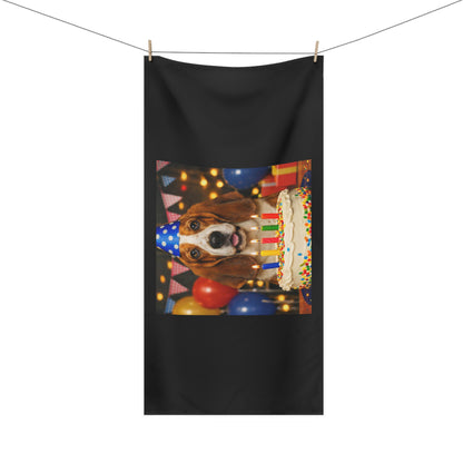 Birthday Buddy Basset Mink-Cotton  Beach Towel