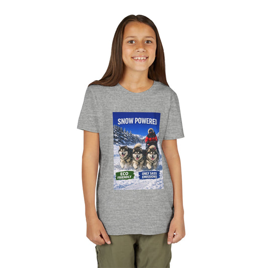 Snow Powered Youth Unisex Short Sleeve Crewneck Tee