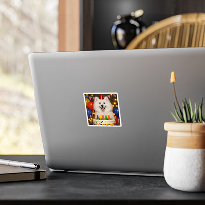 Birthday Buddy Samoyed Vinyl Decal