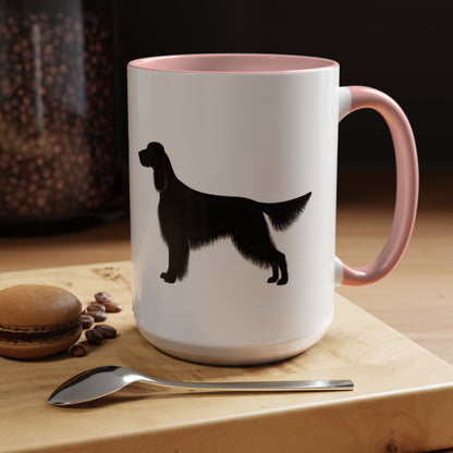 English Setter Silhouette 2-Tone Coffee Mug