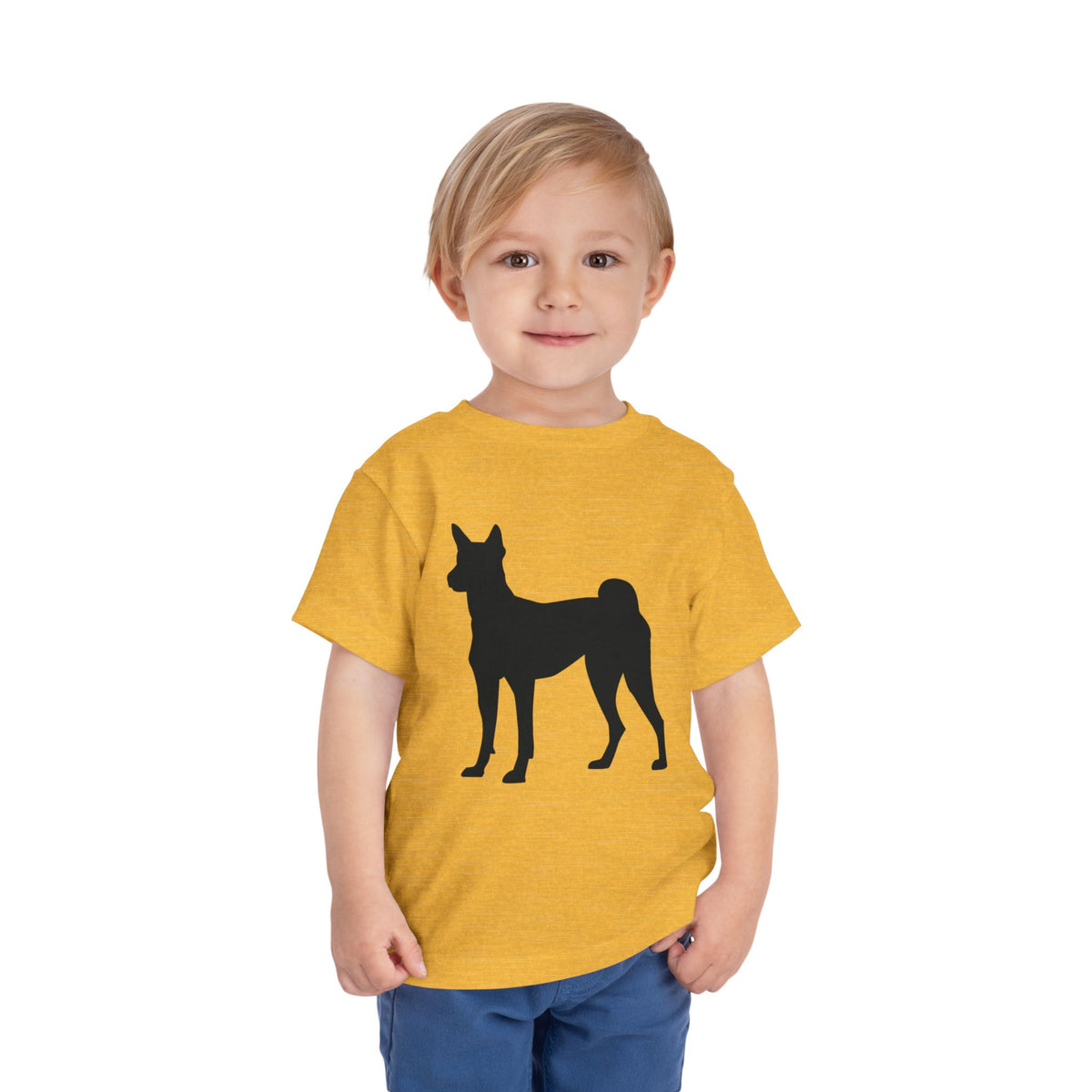 Basenji Silhouette Toddler Unisex Short Sleeve Crewneck Tee