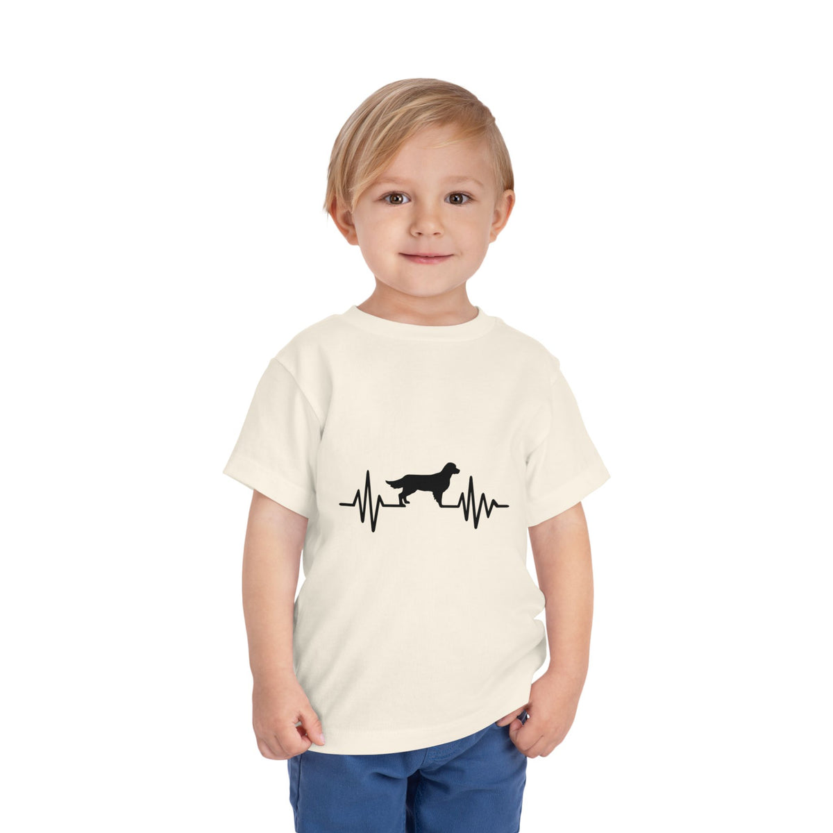 My Heart Beats For Goldens Toddler Unisex Short Sleeve Crewneck Tee