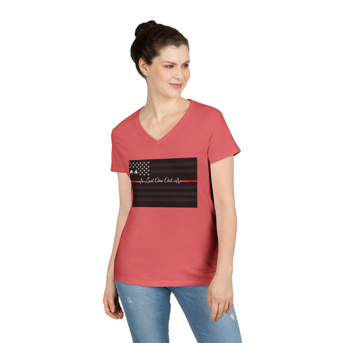 Thin Red Line Women's V-Neck Tee