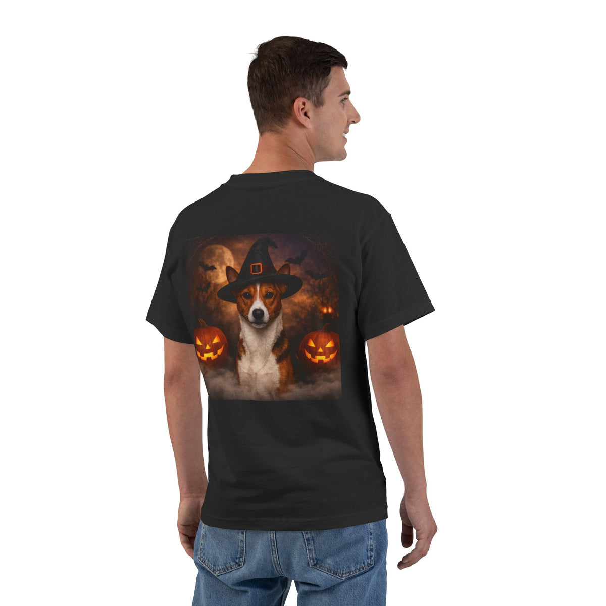 Witch Hat Pack Basenji Men's Short-Sleeve Crewneck Tee