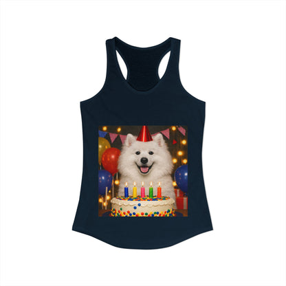 Birthday Buddy Samoyed Women's Racerback Tank