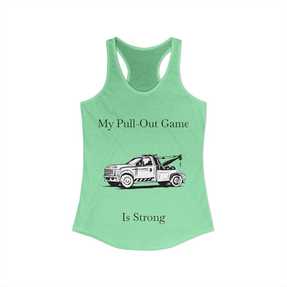 Pull Out Wheel Lift Tow Truck Women's Racerback Tank