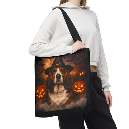 Witch Hat Pack Basset Tote Bag