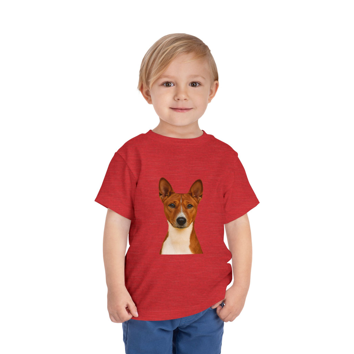 Basenji Head Toddler Unisex Short Sleeve Crewneck Tee