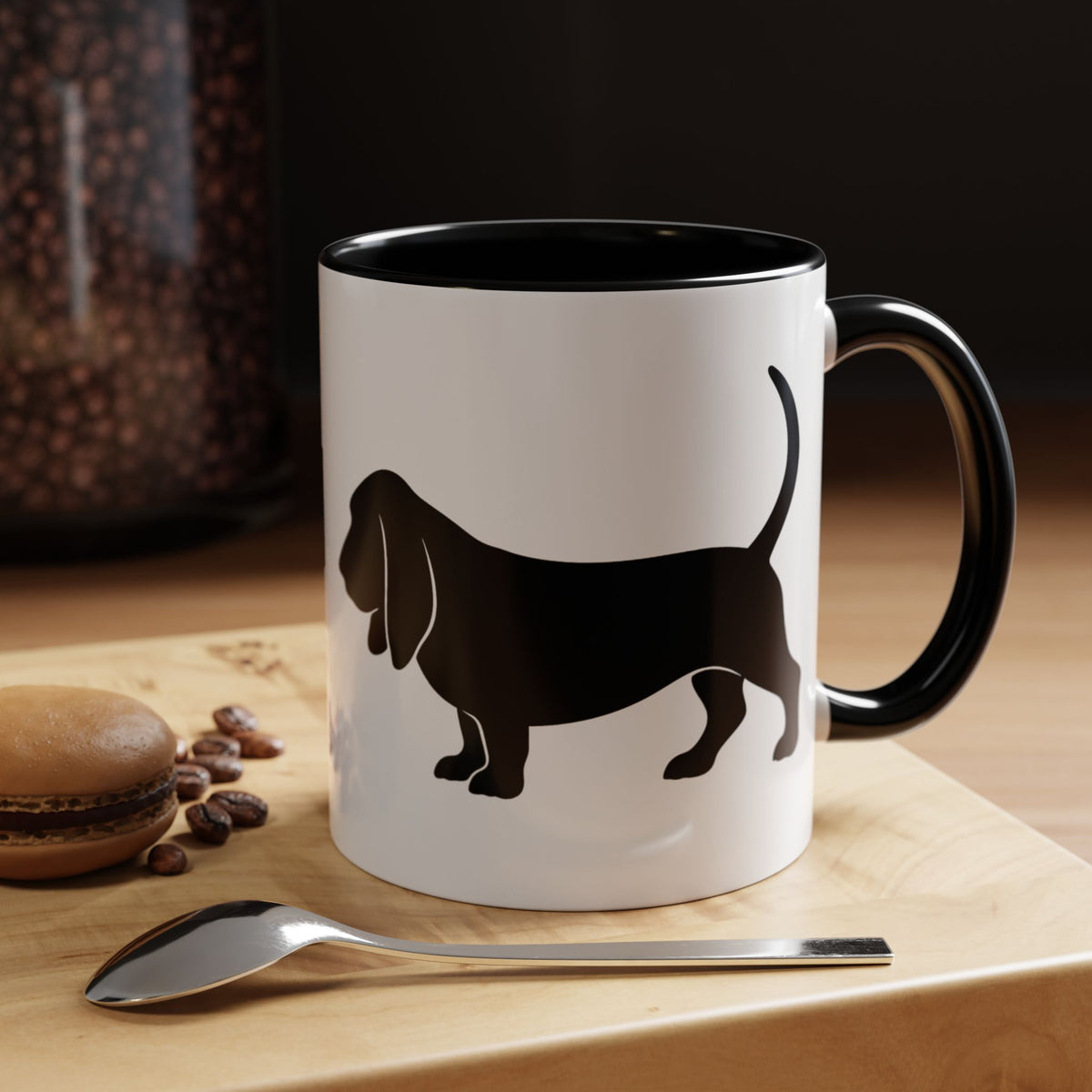 Basset Silhouette 2-Tone Coffee Mug