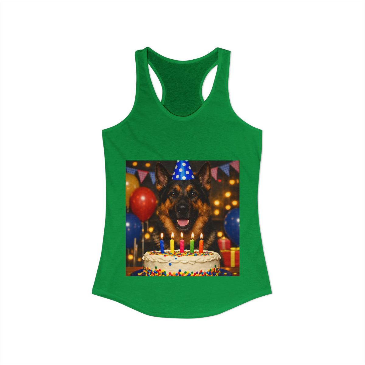 Birthday Buddy German Shepherd Women's Racerback Tank