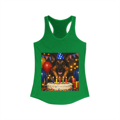 Birthday Buddy German Shepherd Women's Racerback Tank