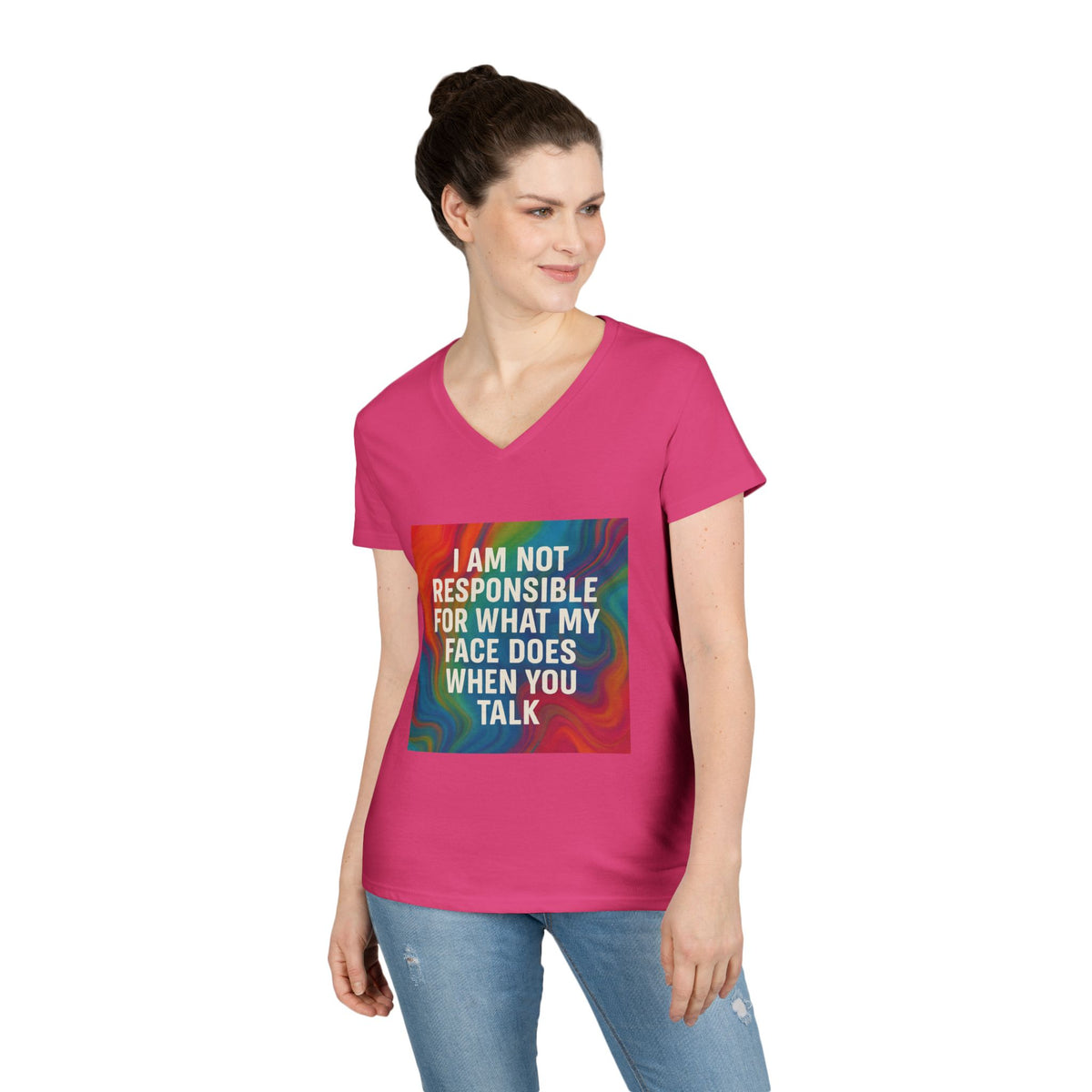 When You Talk Women's V-Neck Tee