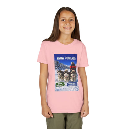 Snow Powered Youth Unisex Short Sleeve Crewneck Tee
