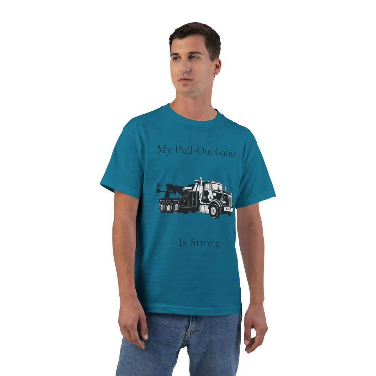 Pull Out Heavy Tow Truck Men's Short-Sleeve Crewneck Tee