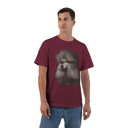 Poodle Head Men's Short-Sleeve Crewneck Tee