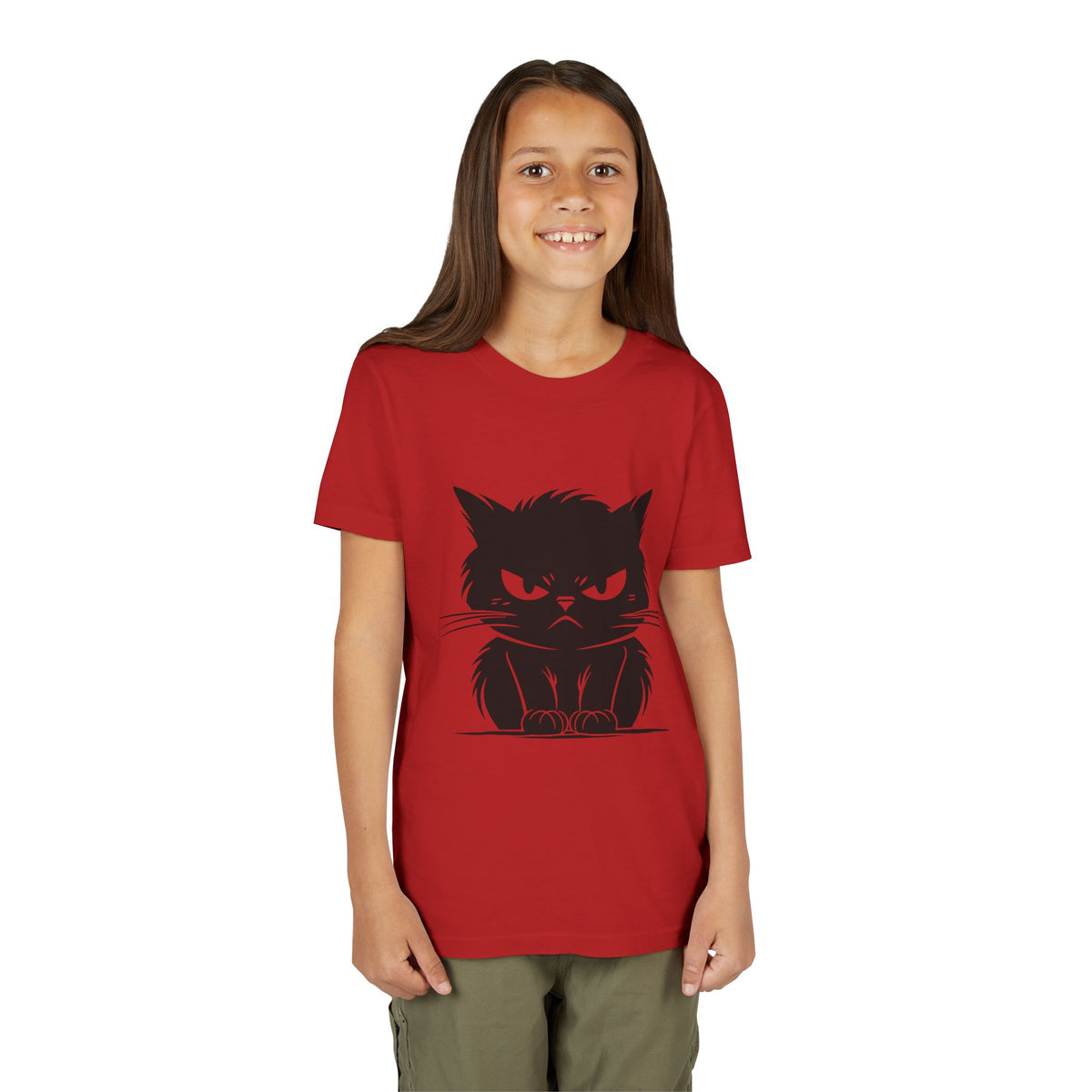 Angry Cat Youth Unisex Short Sleeve Crewneck Tee
