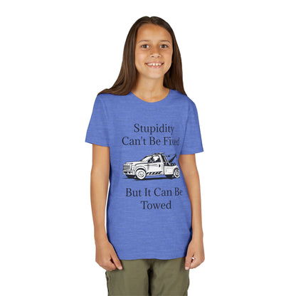 Stupidity Wheel Lift Tow Truck Youth Unisex Short Sleeve Crewneck Tee