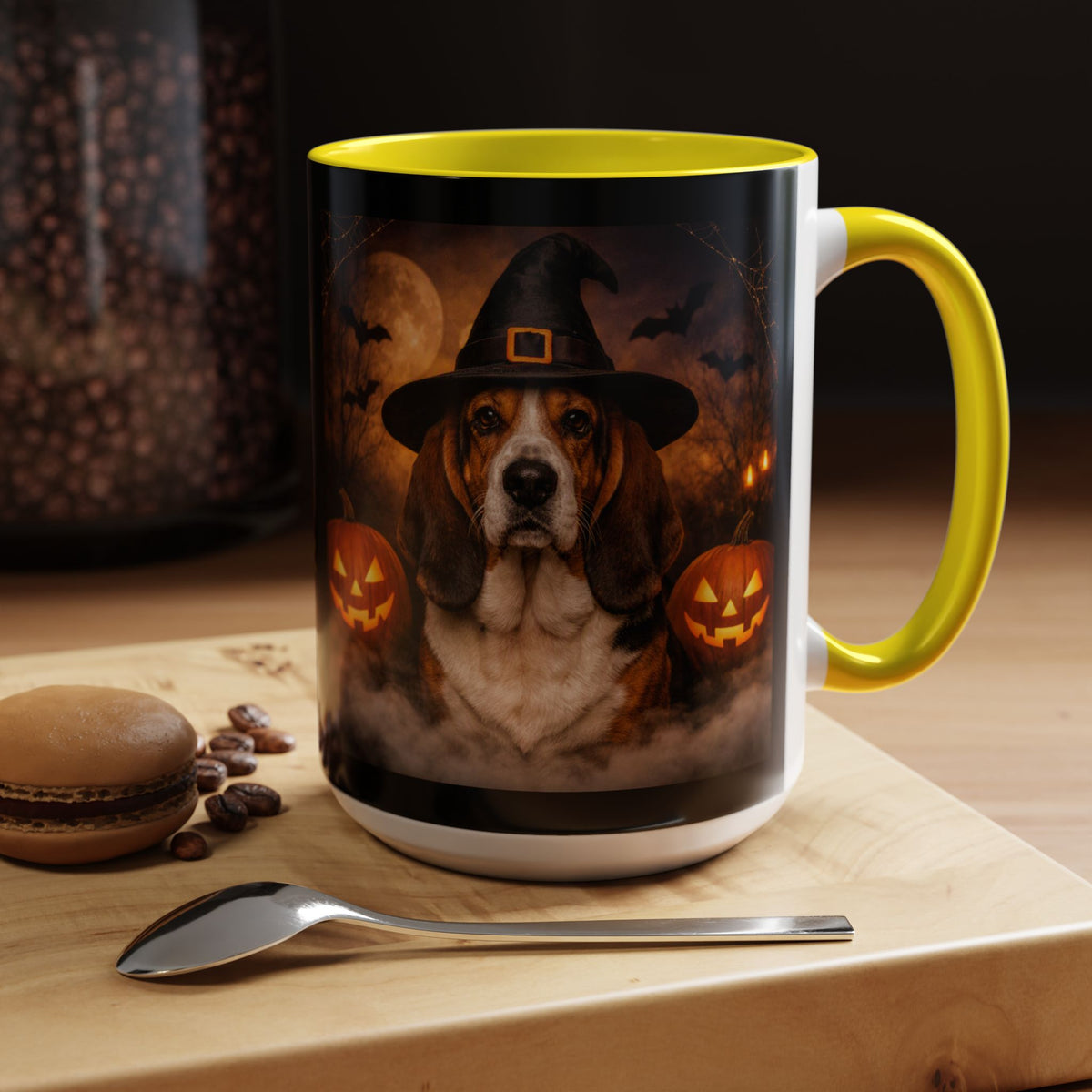 Witch Hat Pack Basset 2-Tone Coffee Mug