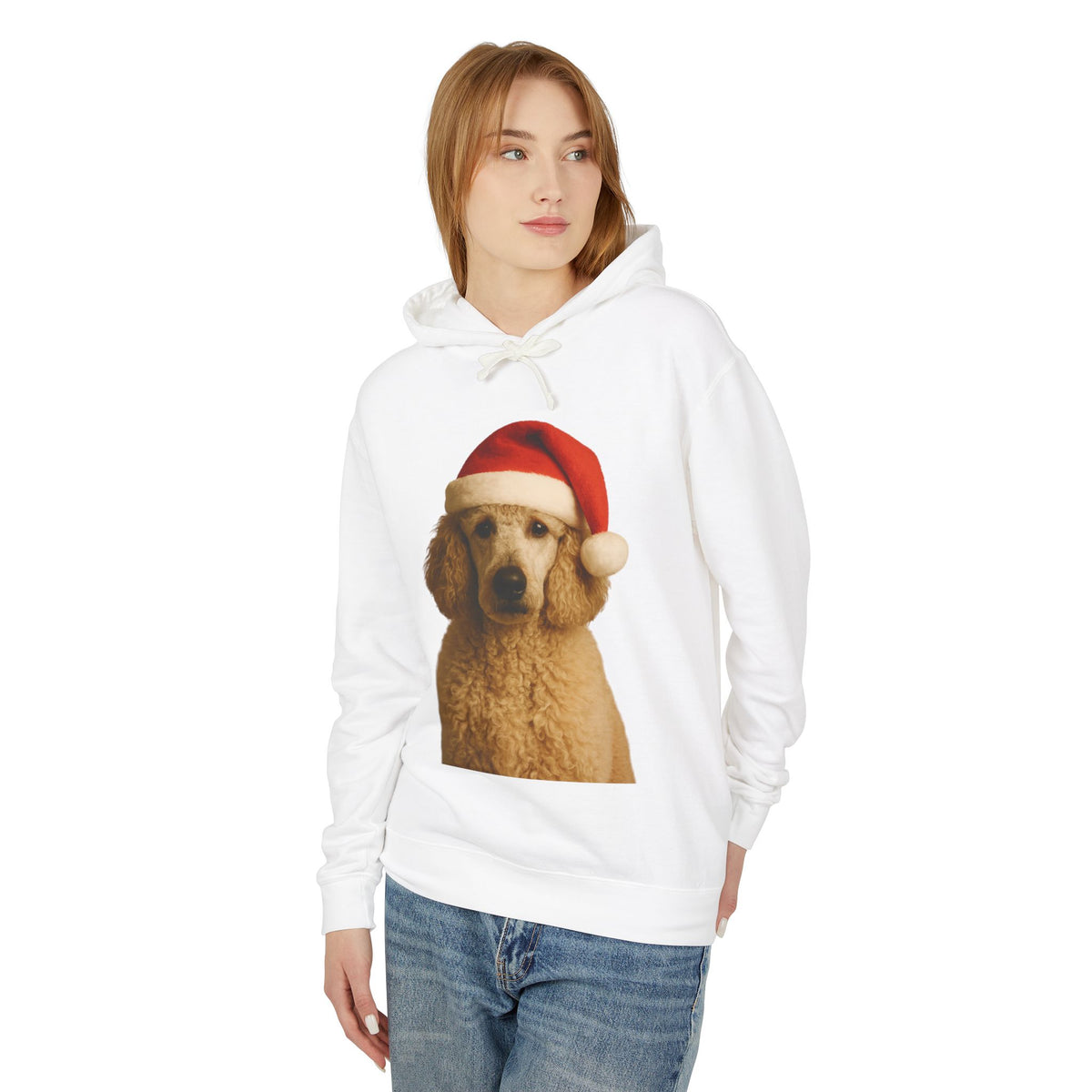 Santa Paws Poodle Unisex Lightweight Hoodie