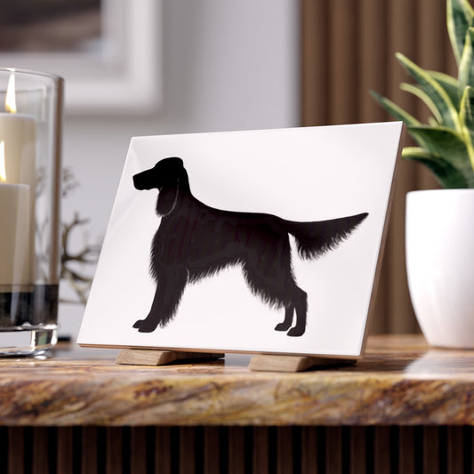English Setter Silhouette Ceramic Photo Tile