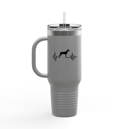 My Heart Beats For Dobermans Insulated Travel Mug