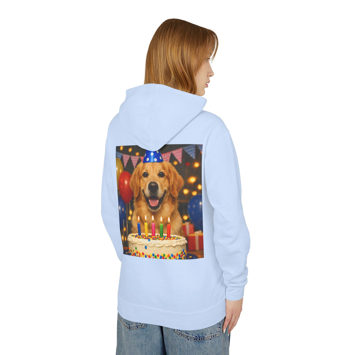 Birthday Buddy Golden Unisex Lightweight Hoodie
