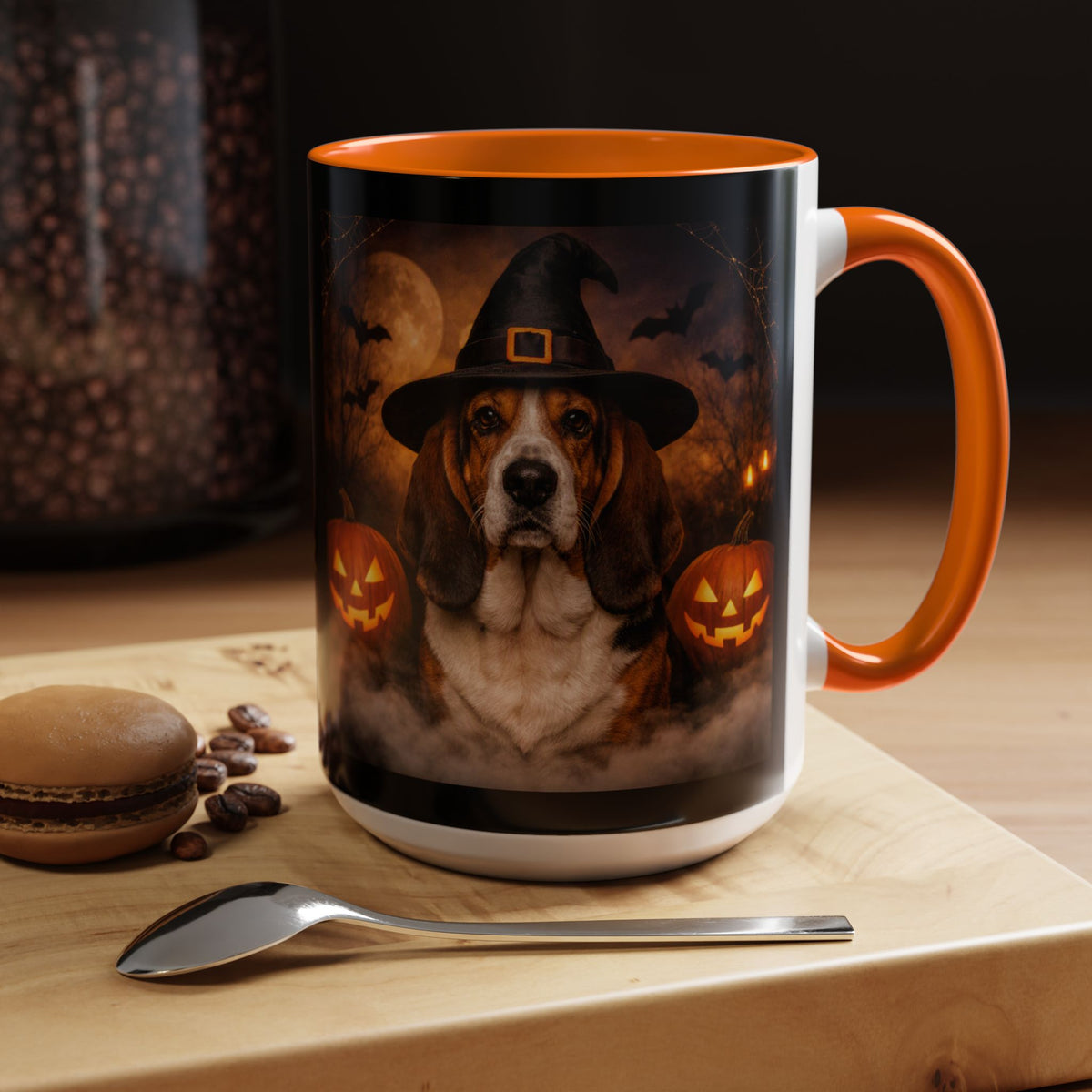 Witch Hat Pack Basset 2-Tone Coffee Mug