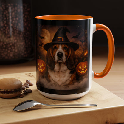 Witch Hat Pack Basset 2-Tone Coffee Mug
