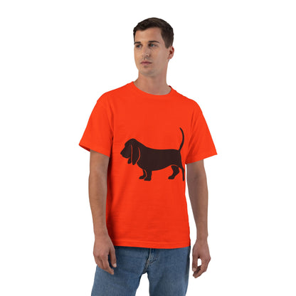 Basset Silhouette Men's Short-Sleeve Crewneck Tee