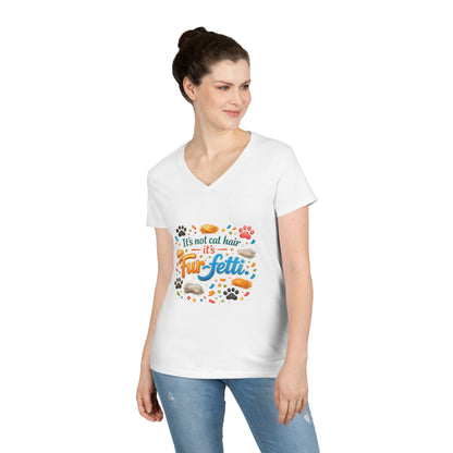 Fur-Fetti Cat Women's V-Neck Tee