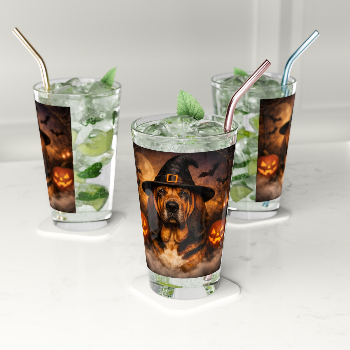 Witch Hat Pack Bloodhound Drinking Glass