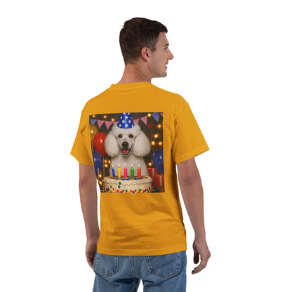 Birthday Buddy Poodle Men's Short-Sleeve Crewneck Tee
