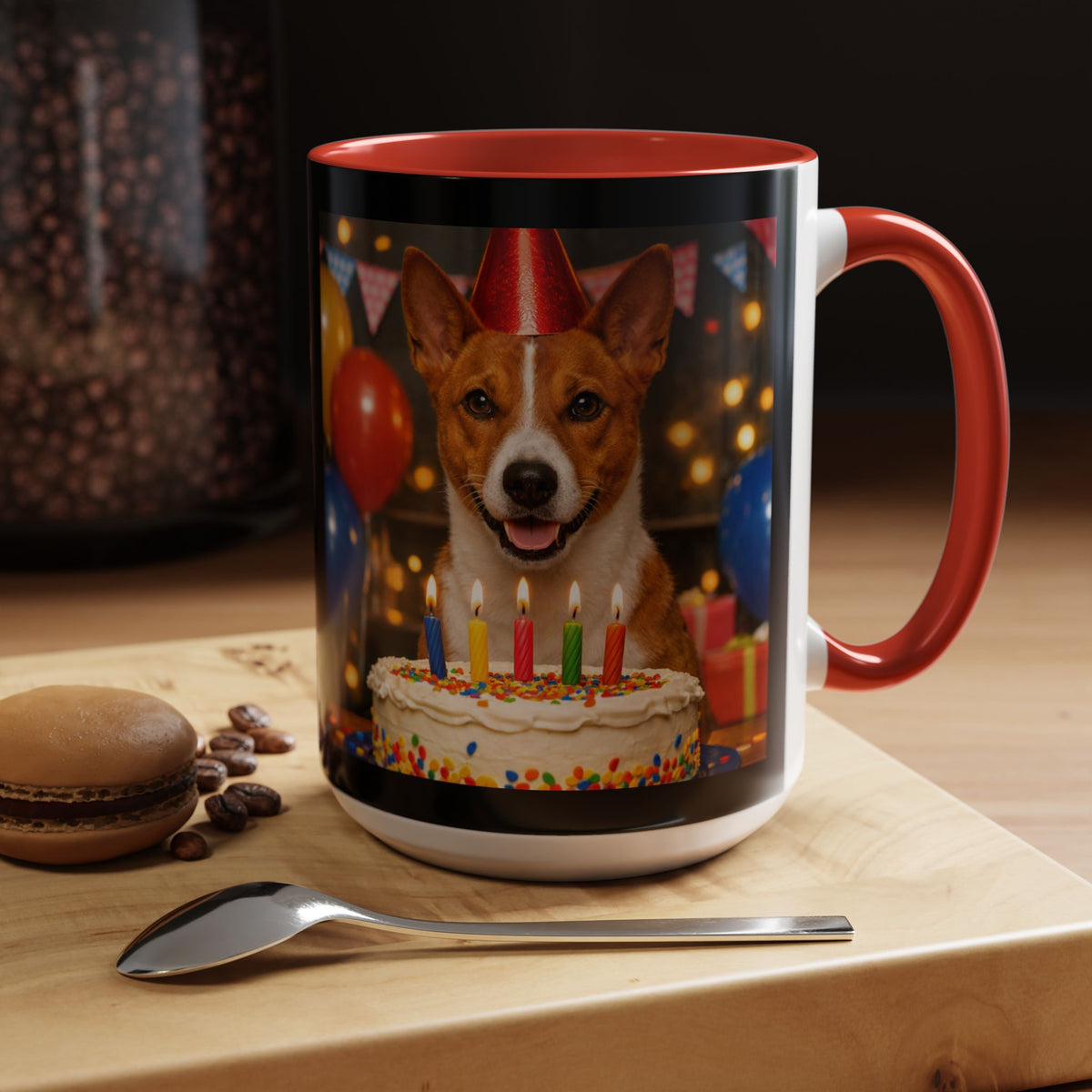 Birthday Buddy Basenji 2-Tone Coffee Mug