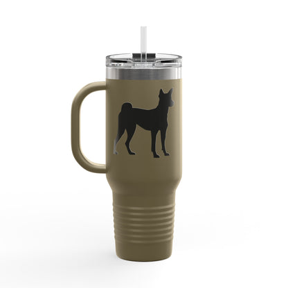 Basenji Silhouette Insulated Travel Mug